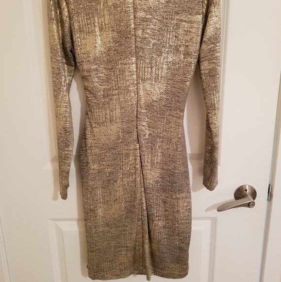 Gold Calvin Klein Dress Size 4 - Picture 2 of 2